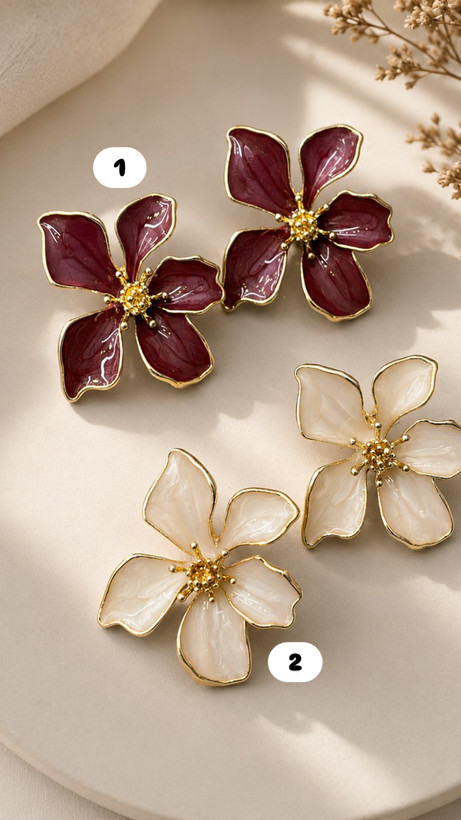 گوشواره میناکاری گل